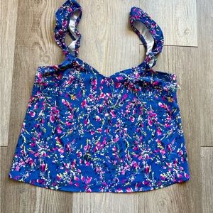 Brand new French Connection Floral Blue Sleeveless Top tank xs x small